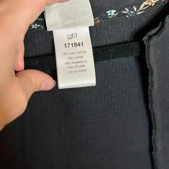 Dolan Left Coast Open Front Peplum Unstructured Blazer Size S Knit Black Anthro - Picture 6 of 6